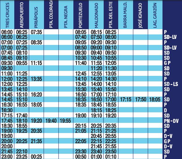 COPSA ESTE HORARIOS Salidas y recorridos [2024]